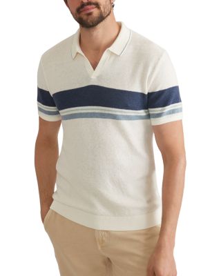 Marine Layer - Greyson Cotton Stripe Sweater Knit Standard Fit Polo Shirt