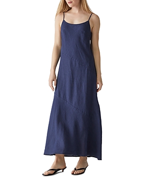 Shop Michael Stars Cecily Linen Maxi Dress In Nocturnal
