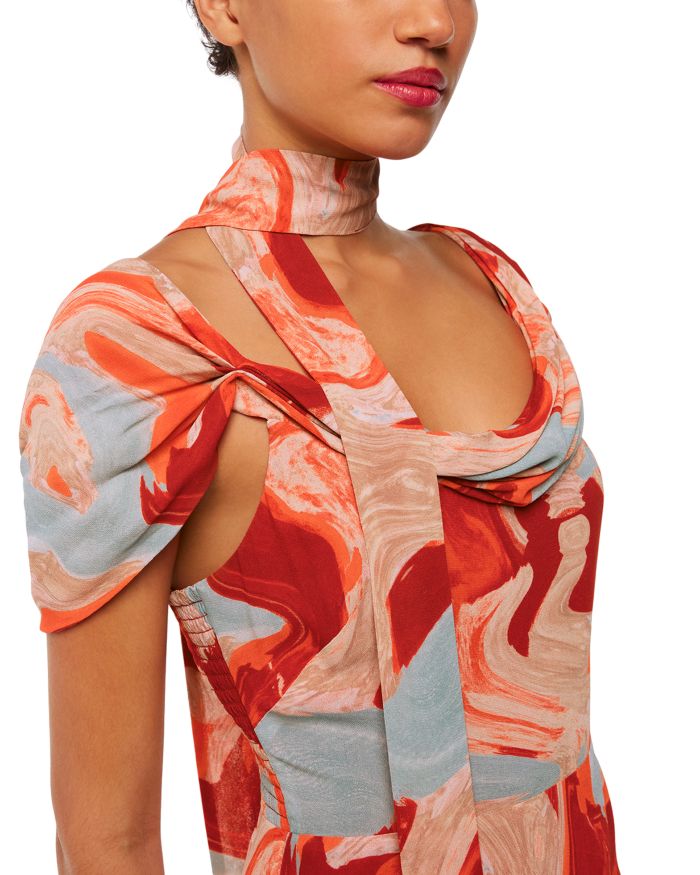 Marble Print Dress