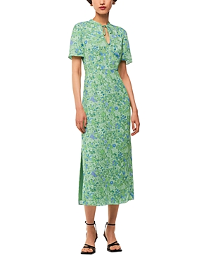 Shop Whistles Lucid Floral Bonnie Dress In Green/multi