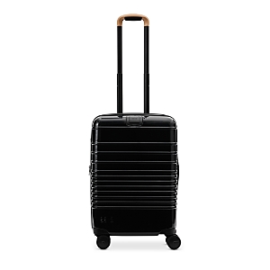 Shop Beis The Glossy Carry On Roller Suitcase In Black