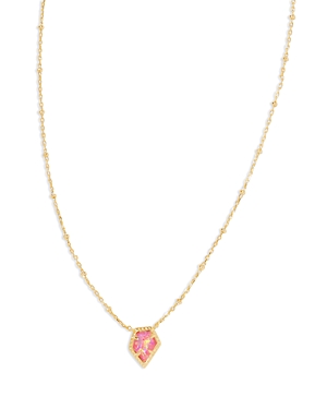 Shop Kendra Scott Framed Tess Satellite Pendant Necklace, 19 In Gold Luster Rose Pink Kyocera Opal