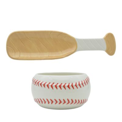 2-Piece Baseball Bowl & Bat Serving Set