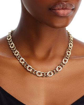 Diamond Link Necklace in 14K Yellow Gold, 4.50 tcw