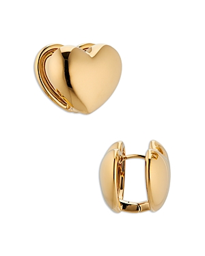 NADRI SUNLIGHT HEART HUGGIE HOOP EARRINGS IN 18K GOLD PLATED