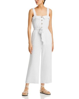English Factory Striped Belted Jumpsuit
