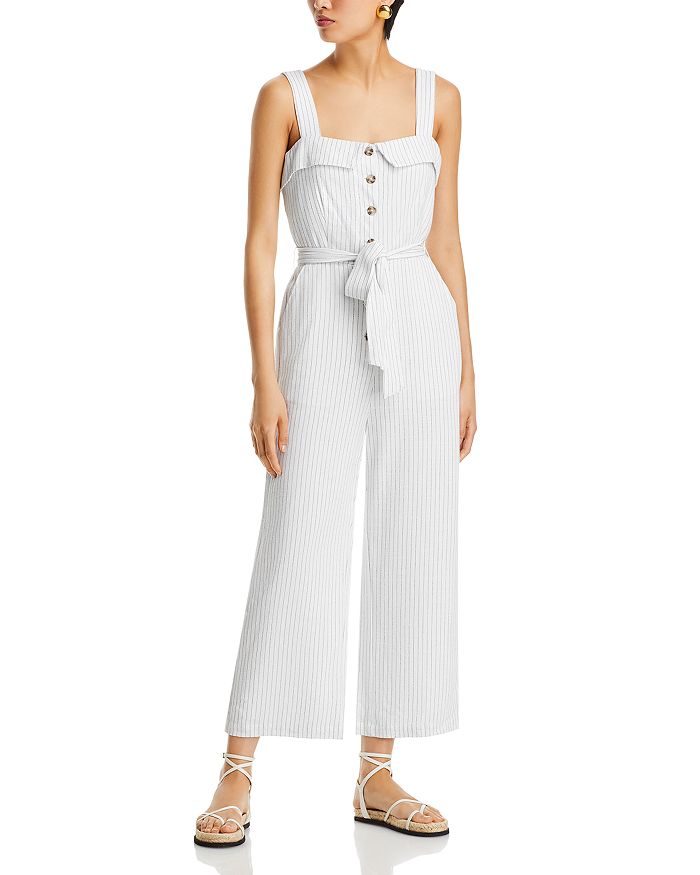 English Factory Striped Belted Jumpsuit | Bloomingdale's