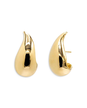 By Adina Eden Solid Curved Teardrop Hoop Earrings In Gold