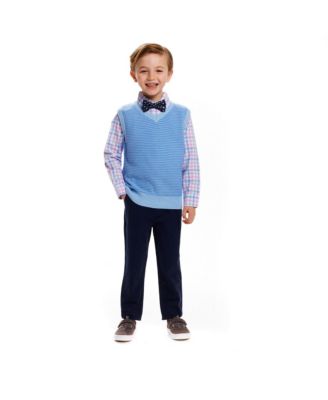 Boys' Plaid Poplin and Sweater Vest Set - Little Kid, Big Kid