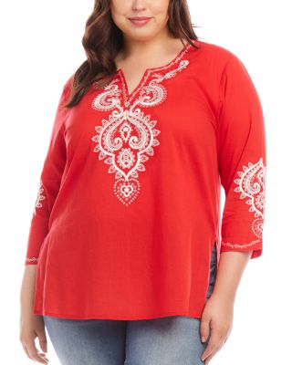 Karen Kane Plus Embroidered Tunic