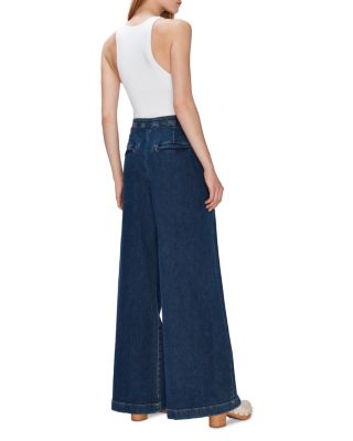 7 For All Mankind Marina High Rise Wide Leg Jeans in Cruise
