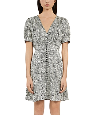 Shop The Kooples Button Front Dress In Black