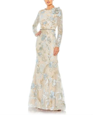 Mac Duggal Floral Embroidered Lace Trumpet Gown | Bloomingdale's Women