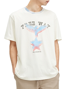 Shop Allsaints Indy Relaxed Fit Graphic Logo Tee In Cala White