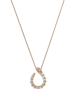 Diamond Baguette Spiral Pendant Necklace in 14K Yellow Gold, 0.50 ct. t.w.