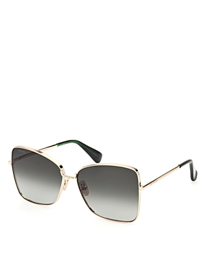 Shop Max Mara Butterfly Sunglasses, 59mm In Gold/gray Gradient