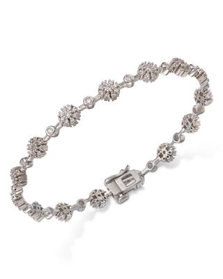 Bloomingdale's Fine Collection - Diamond Flower Cluster Bracelet in 14K White Gold, 1.50 ct. t.w.
