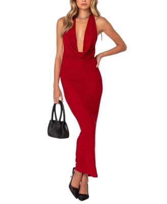 Edikted - Cowl Neck Open Back Maxi Dress