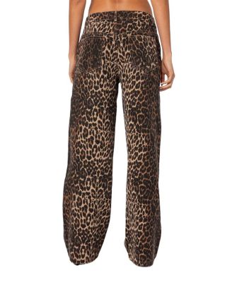Leopard Printed Low Rise Jeans in Leopard