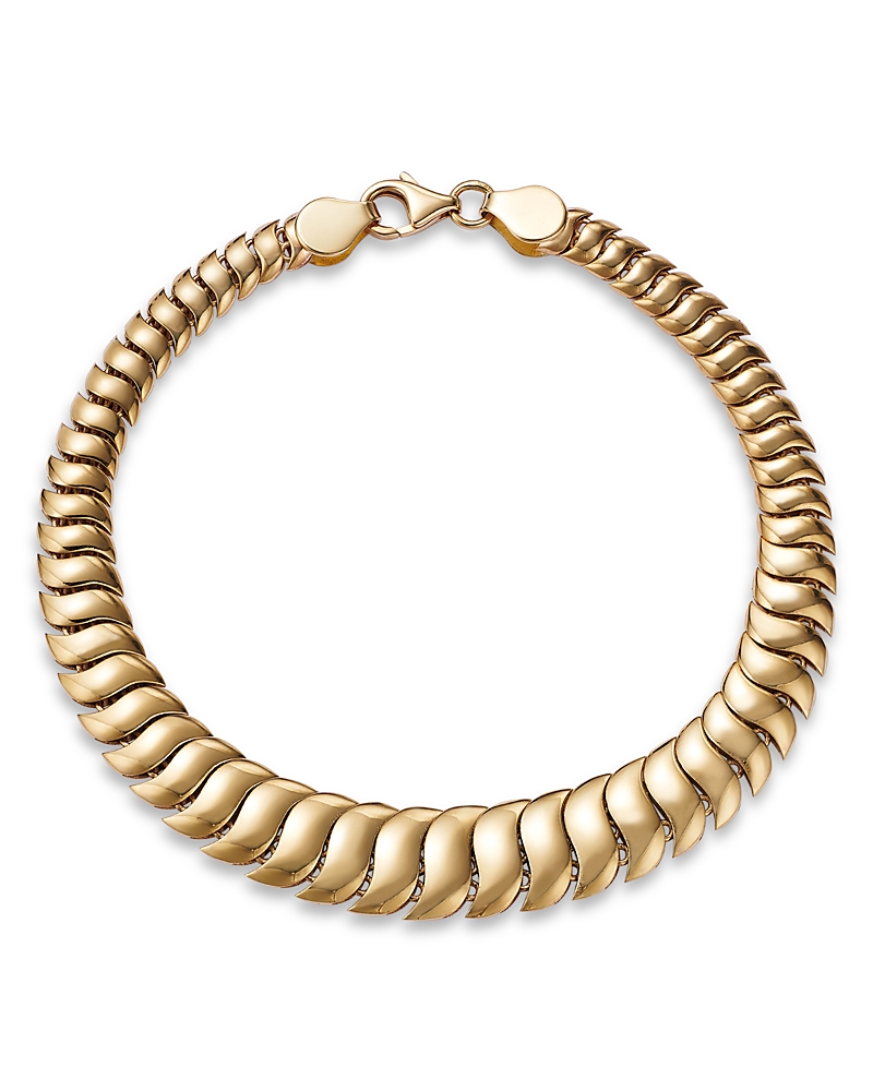 Alberto Amati 14k Yellow Gold Graduated Wavy Link Bracelet In Gold