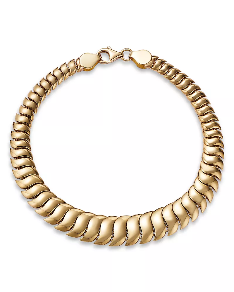Alberto Amati 14K Yellow Gold Graduated Wavy Link Bracelet