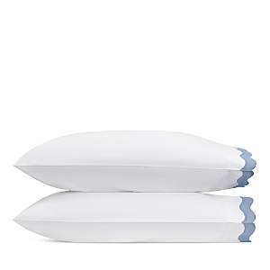 Matouk Lorelei Standard Pillowcase Set In Hazyblue