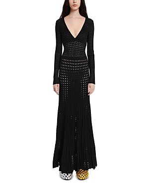 Shop A.w.a.k.e. Perforated Knit Dress In Black