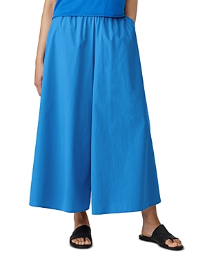 Shop Eileen Fisher Cotton Cropped Wide Leg Pants In Calypso
