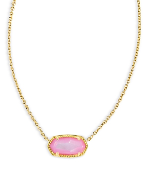 Shop Kendra Scott Elisa Stone Pendant Necklace In 14k Gold Plated, 15-17 In Gold Blush Mother Of Pearl