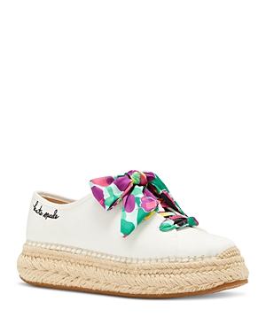 Kate Spade New York Women's Eastwell Orchard Bloom Lace Espadrille Flats In White