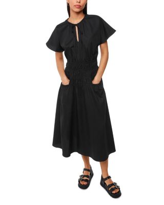 Poplin Shirred Dress