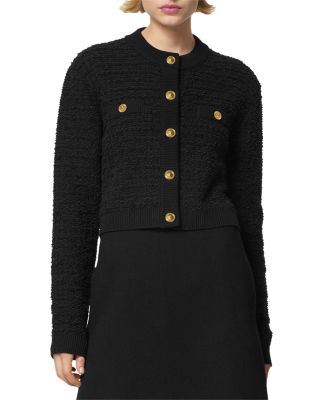 Versace College Tweed Front Button Sweater