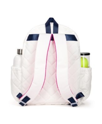 Quilted White Navy Pink Jr. Love Tennis Backpack