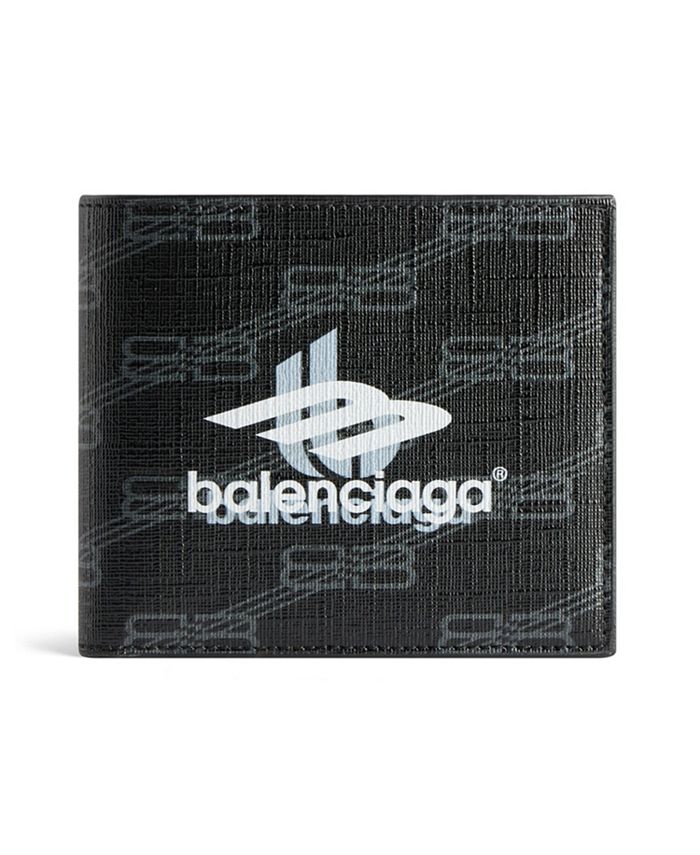 Balenciaga Signature Square Folded Coin Wallet Bb Monogram Coated 