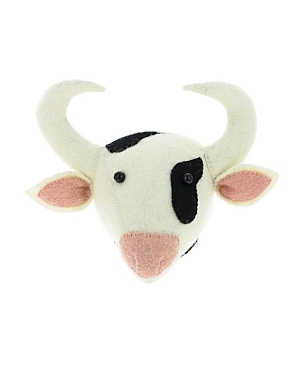 Shop Fiona Walker England Mini Cow Head Wall Hanging In Black And White With Pink Nose