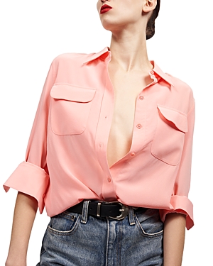 Shop Equipment Signature Slim Fit Shirt In Flamingo Pink