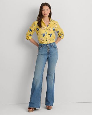 Ralph Lauren High Rise Flare Jeans in Blue Wash | Bloomingdale's
