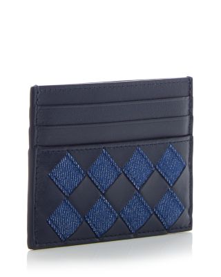 Bottega Veneta Intrecciato Leather & Denim Card Case