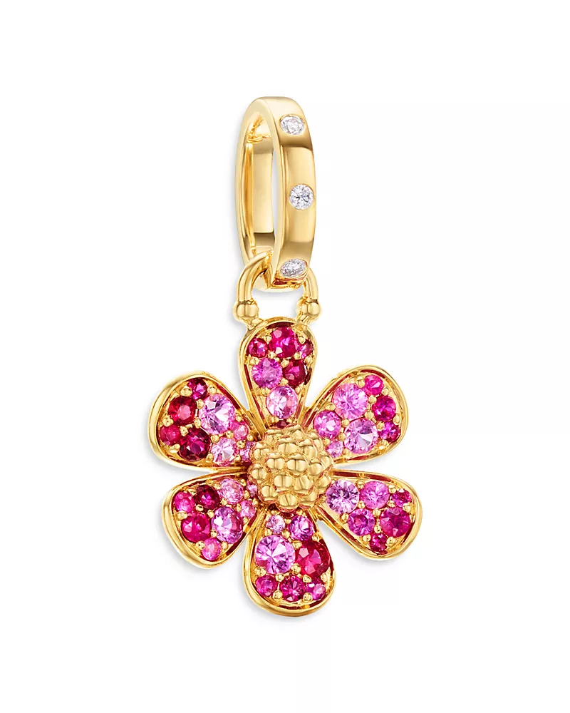Temple St. Clair 18K Yellow Gold Multi-Gemstone & Diamond Flower Power Pendant