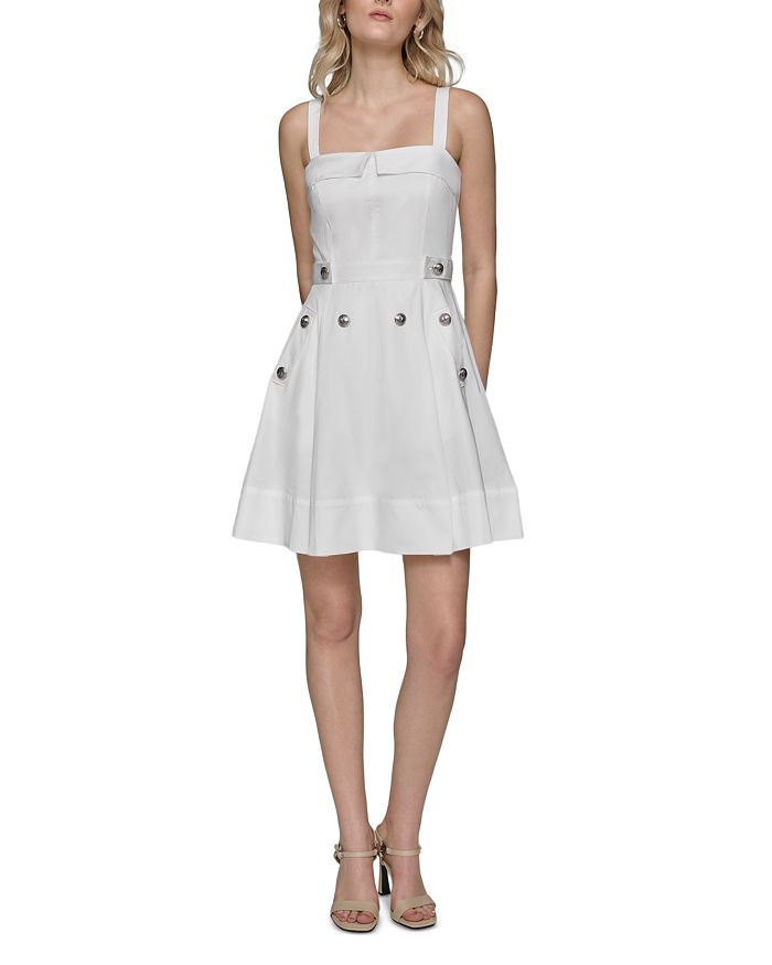 KARL LAGERFELD PARIS Embellished A Line Dress | Bloomingdale's