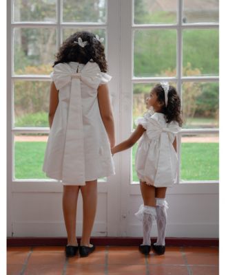 Unisex Butterfly White Satin Ceremony Romper