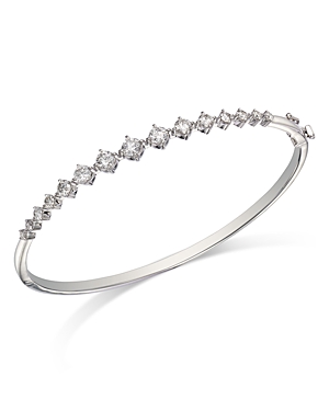 Bloomingdale's Diamond Graduated Bangle Bracelet In 14k White Gold, 1.50 Ct. T. W. In White