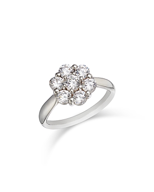 Diamond Flower Cluster Ring in 14K White Gold, 1.5 ct. t.w.