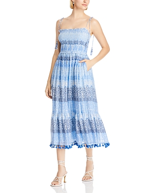 Shop Aqua Baroque Tassel Midi Dress - 100% Exclusive In Blue