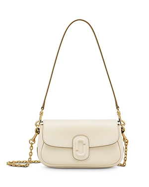 Shop Marc Jacobs The J Marc Small Leather Shoulder Bag In Cloud White