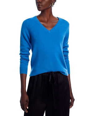 C By Bloomingdale's V-neck Cashmere Sweater - Exclusive In Lagoon