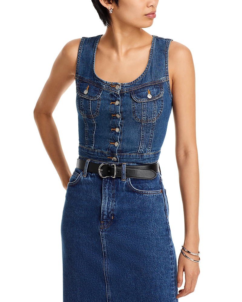 Re/Done Sleeveless Trucker Top