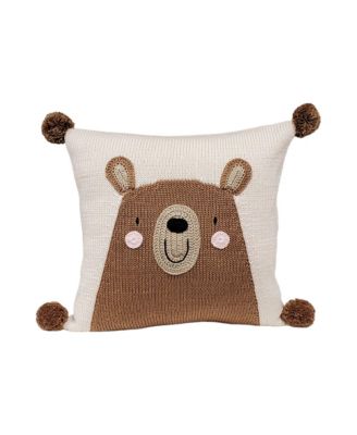 Melange Collection - Knit Cotton Teddy Bear 10" Pillow