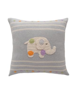 Melange Collection Knit Cotton 10 Polka Dot Elephant Pillow