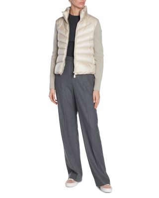 Mixed Media Wool Puffer Cardigan